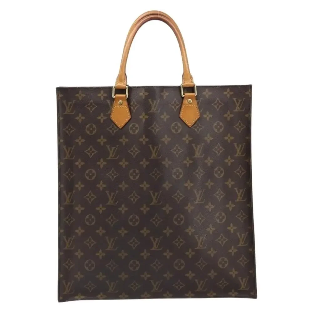 Louis Vuitton Monogram Sac Plat Handbag Brown